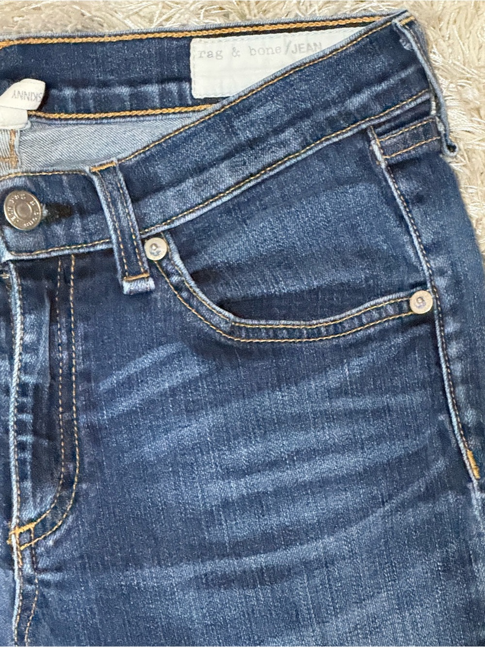 rag & bone JEAN Skinny Ankle Jeans 29 | Dark Wash Stretch Denim - Picture 6 of 12